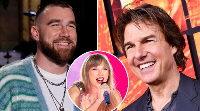 Travis Kelce, Tom Cruise share a moment at Taylor Swift’s Eras Tour: Watch